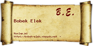 Bobek Elek névjegykártya
